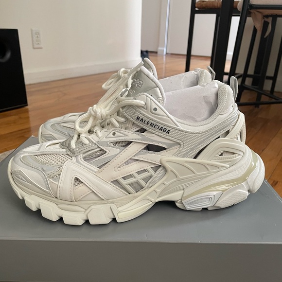 Brand New Balenciaga Track 2 Sneaker white silver. MISMATCHED sz eu 38 and 39 - Picture 1 of 11